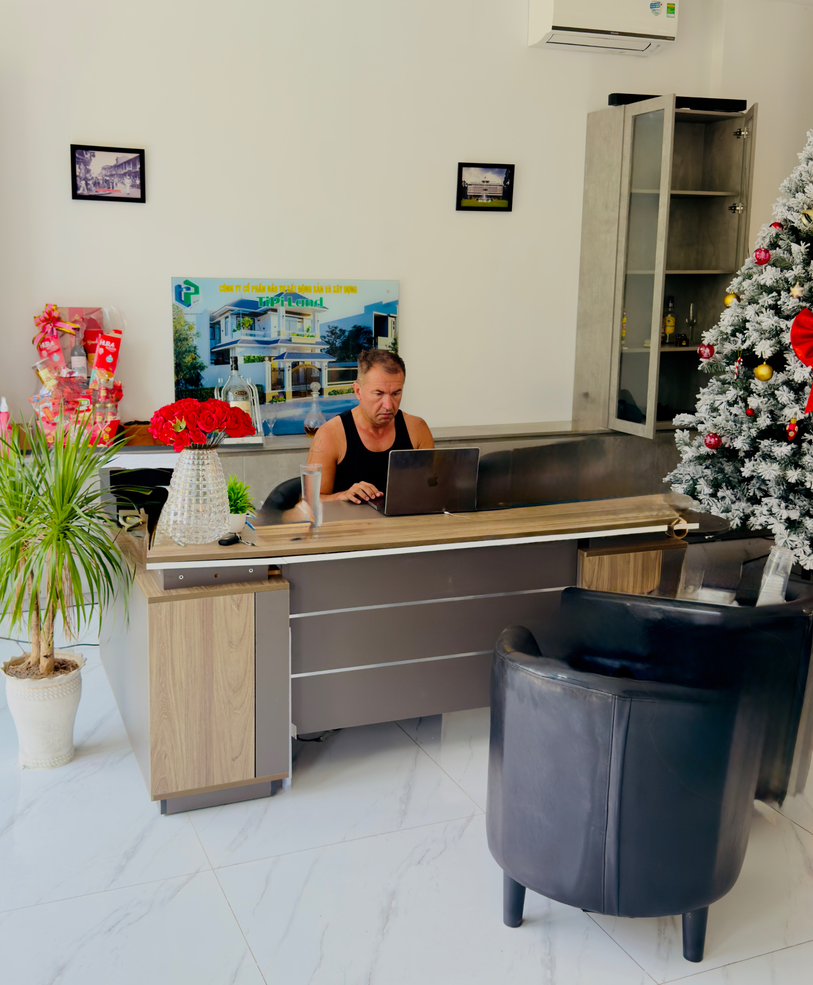 Founder at his Phu Quoc office, TiPi Land
