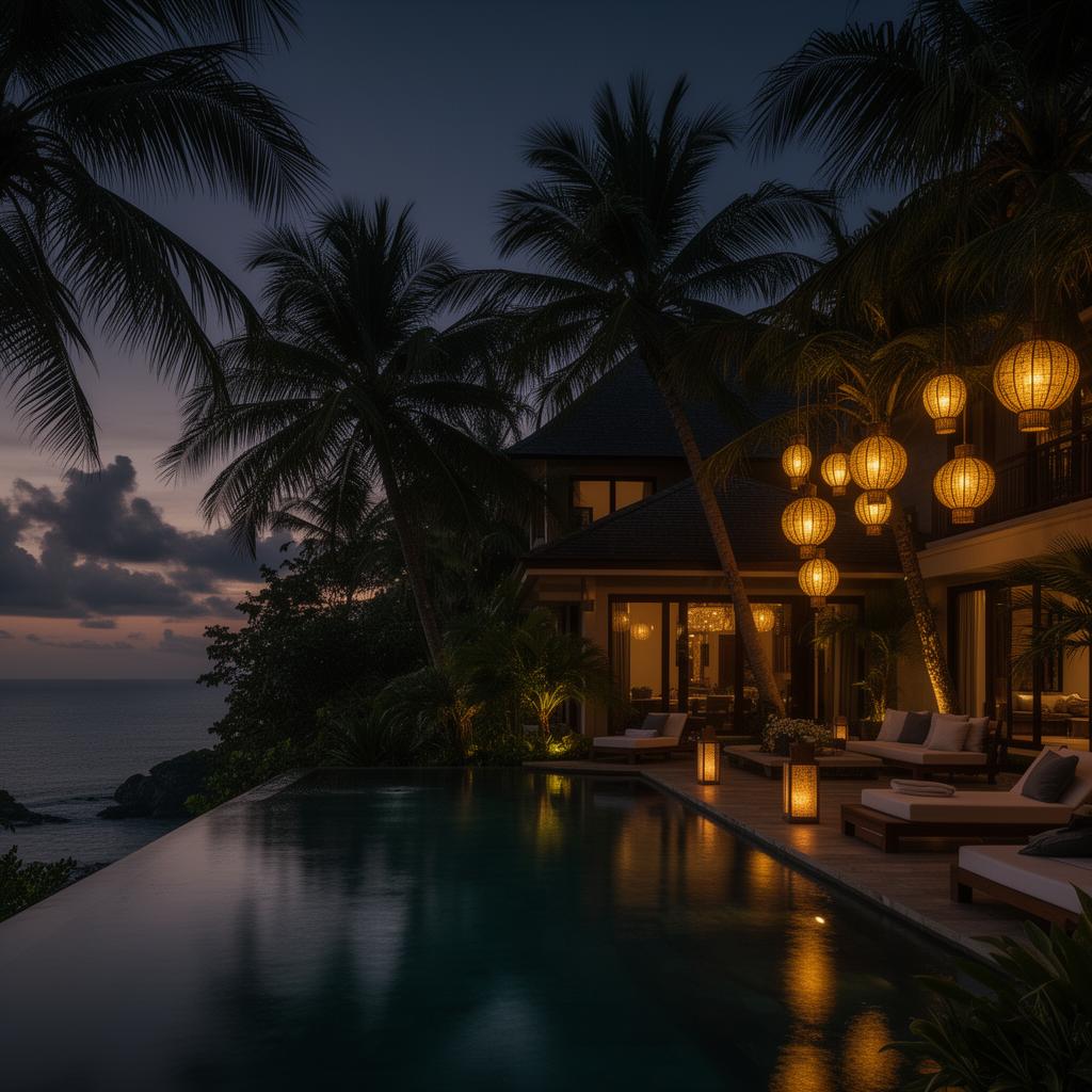 Phu Quoc villa at dusk